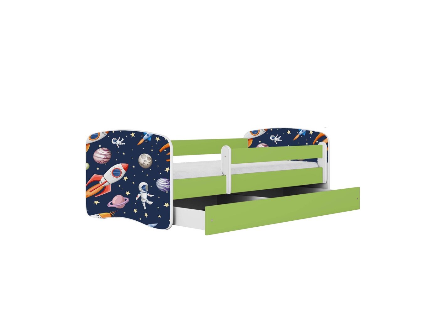 Lastevoodi madratsiga/sahtliga Kocot Kids BabyDreams Green cosmos, roheline hind ja info | Lastevoodid | kaup24.ee