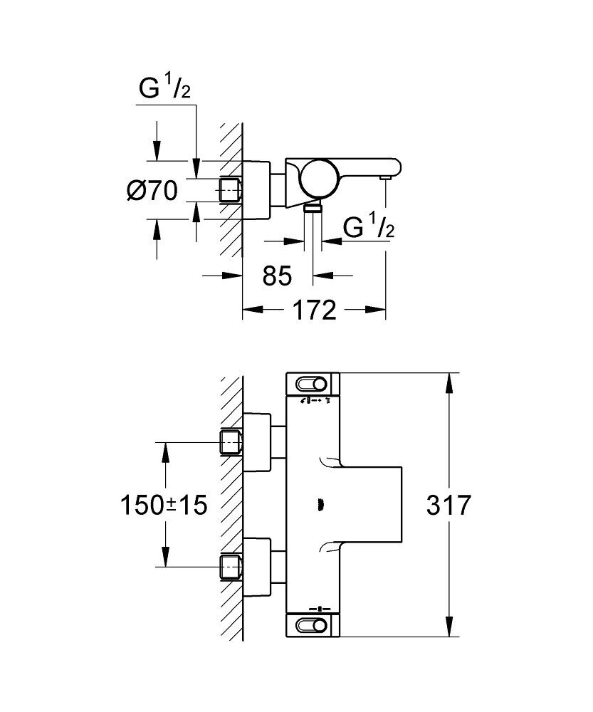 Termostaadiga vannisegisti Grohe Grohtherm 2000 hind ja info | Vannitoa segistid | kaup24.ee