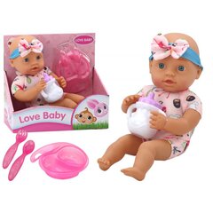 Roosa komplektiga nukk koos aksessuaaridega Lean Toys Love Baby цена и информация | Игрушки для девочек | kaup24.ee