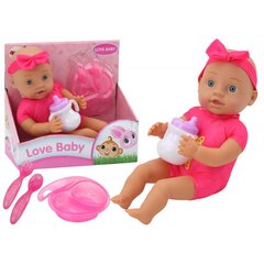 Roosa komplektiga nukk koos aksessuaaridega Lean Toys Love Baby цена и информация | Игрушки для девочек | kaup24.ee