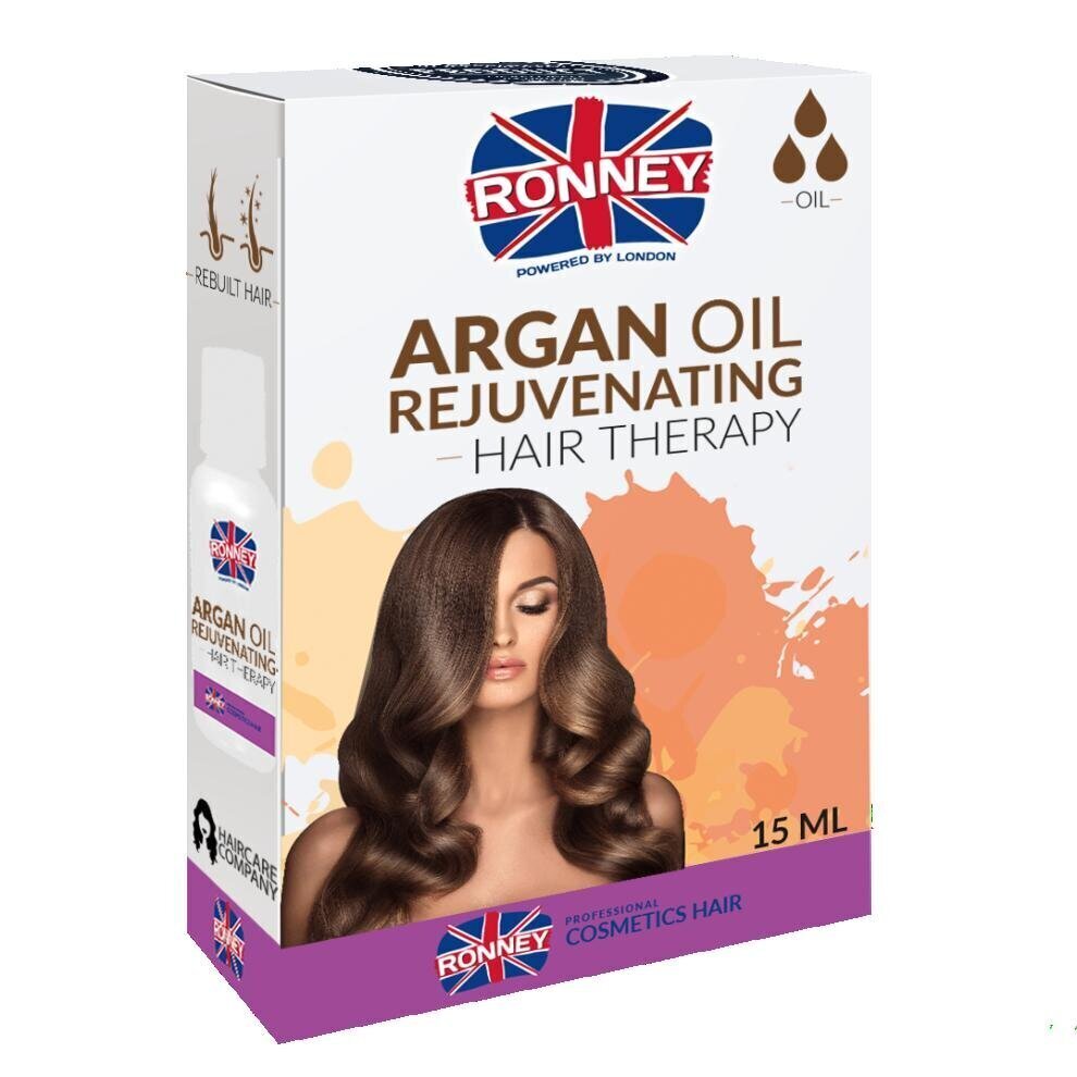 Taastav juukseõli Ronney Professional Argan Oil Rejuvenating Effect 15 ml hind ja info | Maskid, õlid, seerumid | kaup24.ee