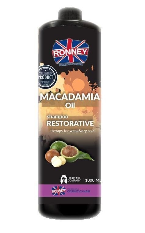 Taastav šampoon Ronney Professional Macadamia Oil Complex Restorative 1000 ml цена и информация | Šampoonid | kaup24.ee