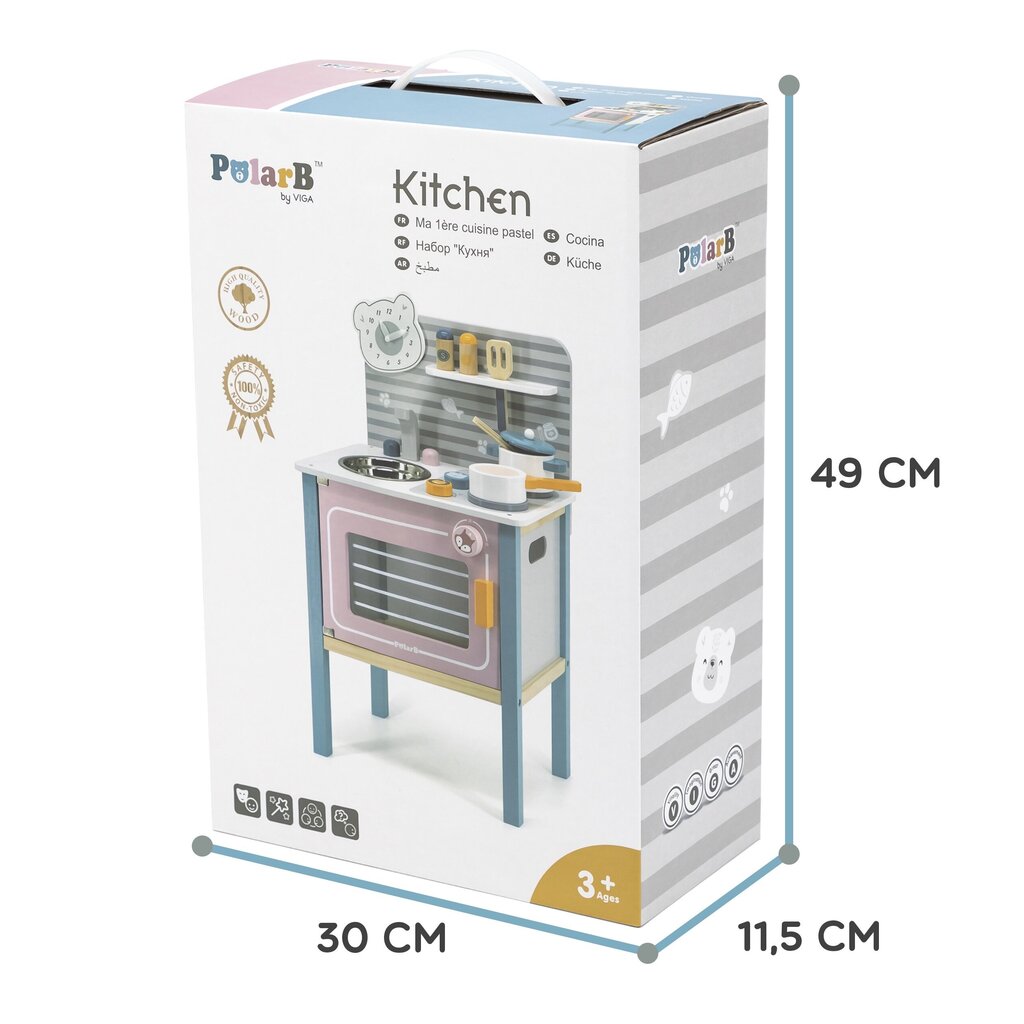 Puidust mänguköök koos tarvikutega Viga Toys L-44027 hind ja info | Tüdrukute mänguasjad | kaup24.ee