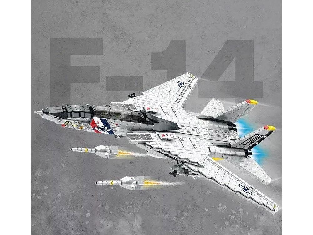 Hävituslennuki konstruktor Ameerika F-14 Tomcat, 1600 tk цена и информация | Klotsid ja konstruktorid | kaup24.ee