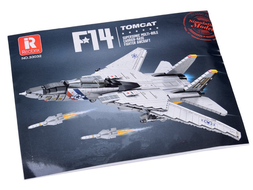 Hävituslennuki konstruktor Ameerika F-14 Tomcat, 1600 tk цена и информация | Klotsid ja konstruktorid | kaup24.ee