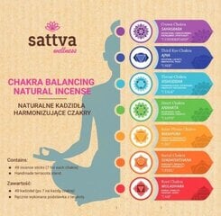 Viirukipulkade komplekt Chakra Box, Sattva Ayurveda, 49 tk. hind ja info | Kodulõhnastajad | kaup24.ee