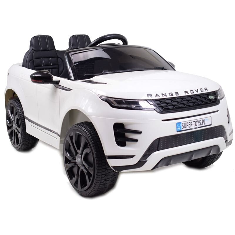 Ühekohaline laste elektriline Land Rover Evoque maastur, valge цена и информация | Laste elektriautod | kaup24.ee