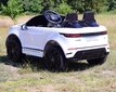 Ühekohaline laste elektriline Land Rover Evoque maastur, valge цена и информация | Laste elektriautod | kaup24.ee