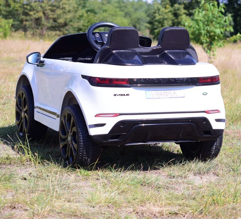 Ühekohaline laste elektriline Land Rover Evoque maastur, valge hind ja info | Laste elektriautod | kaup24.ee