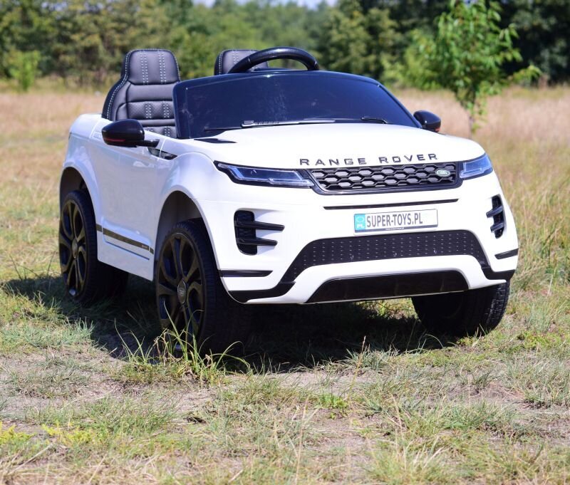 Ühekohaline laste elektriline Land Rover Evoque maastur, valge hind ja info | Laste elektriautod | kaup24.ee