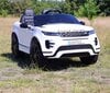 Ühekohaline laste elektriline Land Rover Evoque maastur, valge цена и информация | Laste elektriautod | kaup24.ee