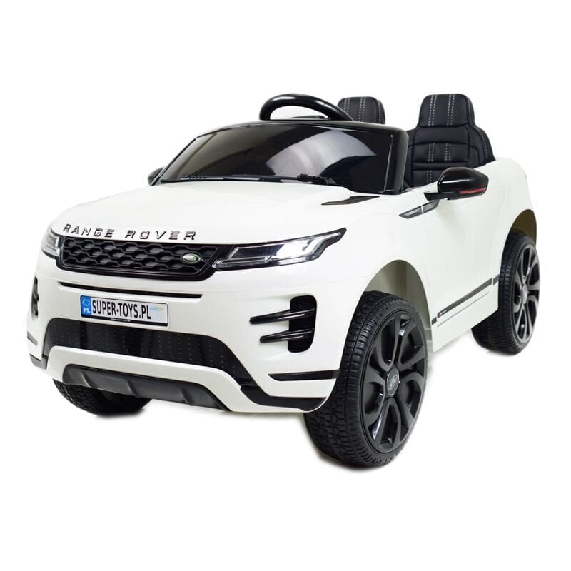 Ühekohaline laste elektriline Land Rover Evoque maastur, valge цена и информация | Laste elektriautod | kaup24.ee