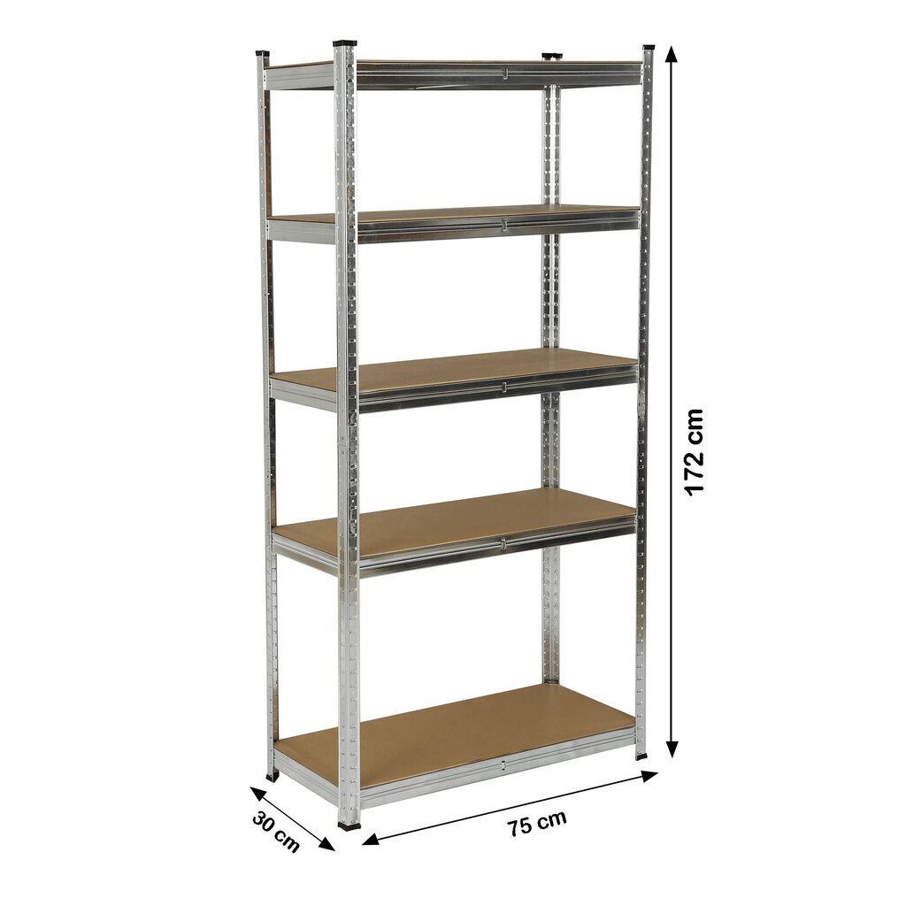 Hoiuriiul, 172 x 75 x 30 cm, 75 kg цена и информация | Riiulid tööriistadele | kaup24.ee