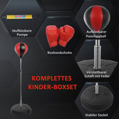 HOMCOM Punchingball Set Standbox kõrgus reguleeritav 125-145cm kindad pump professionaalne &amp; algaja hind ja info | Poksivarustus | kaup24.ee