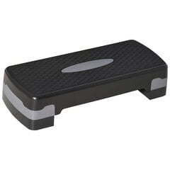 HOMCOM Stepping board aeroobne fitness 2 astmeline reguleeritava kõrgusega (10/15 cm), treeningjalgratas stepper, must+hall, 68x29x15cm hind ja info | Stepperid | kaup24.ee