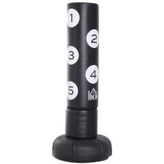 HOMCOM Punching Bag Standing 176cm Adult Freestanding Heavy Duty Standing Punching Bag koos aluse ja vinüül pad poks partner poks treener must hind ja info | Poksivarustus | kaup24.ee