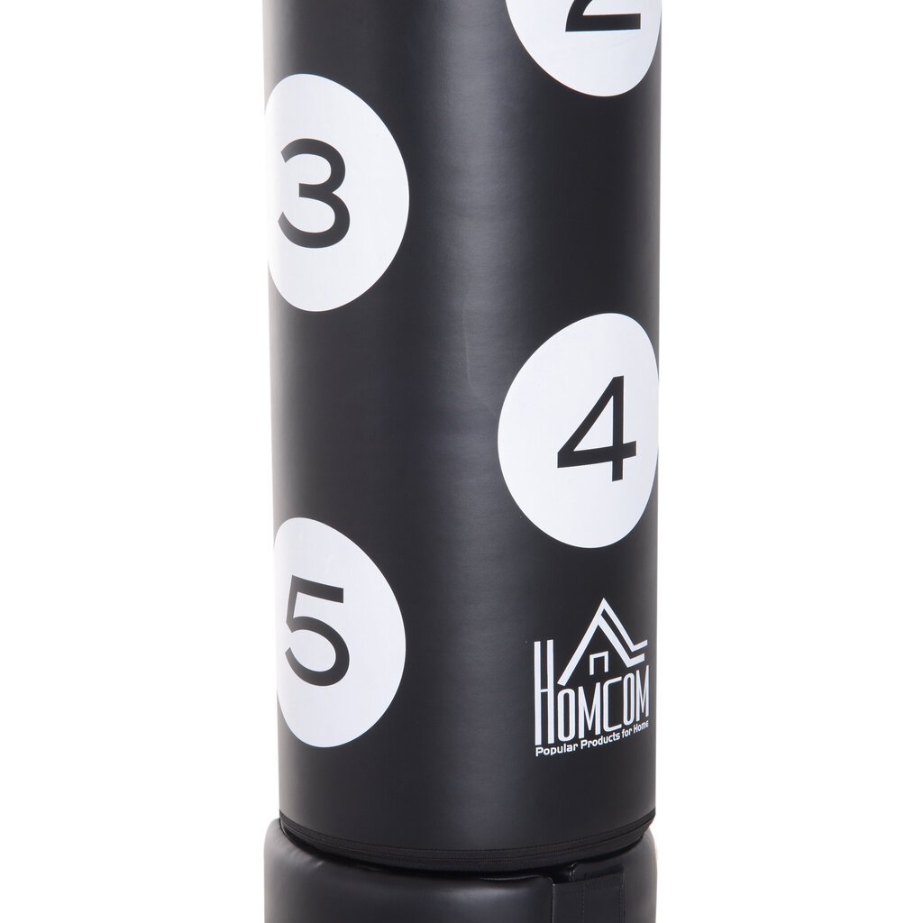 HOMCOM Punching Bag Standing 176cm Adult Freestanding Heavy Duty Standing Punching Bag koos aluse ja vinüül pad poks partner poks treener must цена и информация | Poksivarustus | kaup24.ee