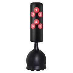 HOMCOM Punching bag Vabalt seisev punching bag 165 cm täiskasvanutele, raskeveokott iminapaga, must, ideaalne professionaalidele ja algajatele hind ja info | Poksivarustus | kaup24.ee