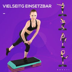 HOMCOM Stepping Board Aerobic Fitness Exercise Bike Stepper регулируемая высота 10cm/15cm/20cm PVC PP Black+Green+Violet 110 x 40 x 20 cm цена и информация | Степ-платформы | kaup24.ee