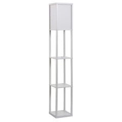 HOMCOM põrandalamp Elegantne põrandalamp 3 riiuliga, E27 kuni 40W, elutuppa/magamistuppa, E1-MDF &amp; akrüül, valge, 26x26x160cm hind ja info | Rippvalgustid | kaup24.ee