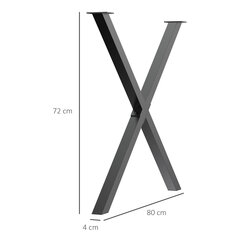 Homcom Lauajalad, 2 tk, must, 72cm hind ja info | Mööblijalad | kaup24.ee