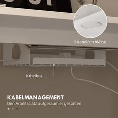 Vinsetto Reguleeritava kõrgusega laud Electric 120 x 60 cm Arvutilaua 3 mälupunktiga, Ergonoomiline istumis- ja seista-töölaud, 2 konksu, valge hind ja info | Arvutilauad, kirjutuslauad | kaup24.ee