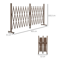 Outsunny käärsõrestik Käärsõrestik pikendatav 52-405cm Aed Alumiinium pruun H103.5cm hind ja info | Aiad ja tarvikud | kaup24.ee