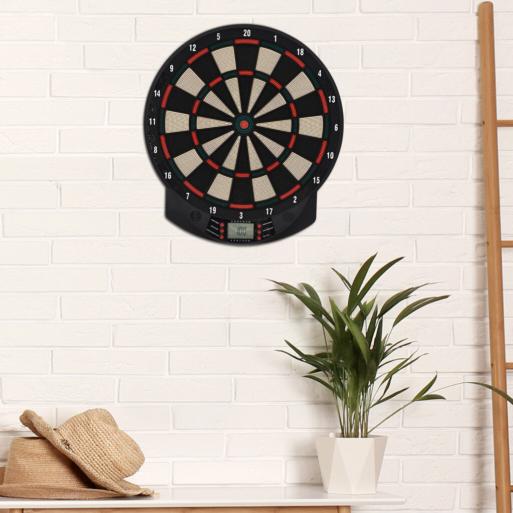 HOMCOM Elektrooniline dartboard tikaplaadi komplekt 6 noolega, 30 noolepeaga, 26 mängu, 185 tabamusvõimalust, 8 mängijale, mitmevärviline hind ja info | Noolemängud | kaup24.ee