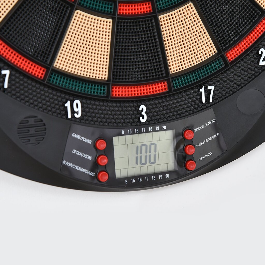 HOMCOM Elektrooniline dartboard tikaplaadi komplekt 6 noolega, 30 noolepeaga, 26 mängu, 185 tabamusvõimalust, 8 mängijale, mitmevärviline hind ja info | Noolemängud | kaup24.ee