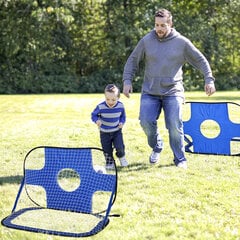 HOMCOM Pop Up Football Goals Портативная футбольная сетка, комплект из 2 мини-голов, складные с сумкой для переноски, синий, 123x80x80 см цена и информация | Игрушки для песка, воды, пляжа | kaup24.ee