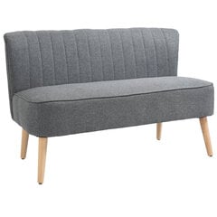 HOMCOM 2-kohaline kangast diivan polsterdatud diivan istumis mööbel lounge diivan puidust vahtpolster helehall 117 x 56.5 x 77 cm hind ja info | Diivanid ja diivanvoodid | kaup24.ee