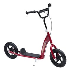 HOMCOM Kids Scooter City Scooter Scooter 12 tolli tagumise piduriga Reguleeritava kõrgusega terasest EVA punane 120 x 52 x 80-88 cm hind ja info | Tõukerattad | kaup24.ee