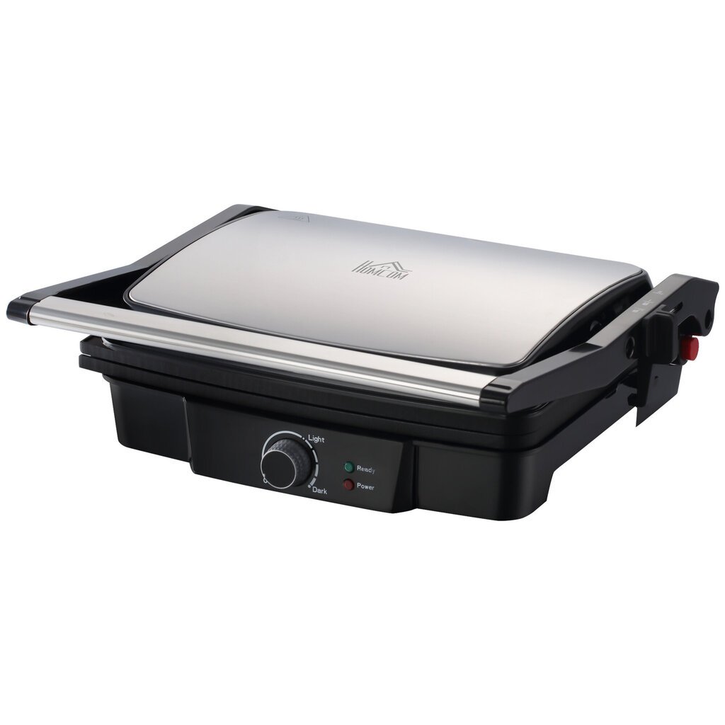 HOMCOM 3-in-1 kontaktgrill 2000W, mittenakkepinnaga kaetud, 4 viilule, reguleeritav termostaat, 180° klapiga, 35,1x32,6x15,5cm hind ja info | Elektrigrillid | kaup24.ee