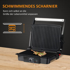 HOMCOM 3-in-1 kontaktgrill 2000W, mittenakkepinnaga kaetud, 4 viilule, reguleeritav termostaat, 180° klapiga, 35,1x32,6x15,5cm hind ja info | Elektrigrillid | kaup24.ee