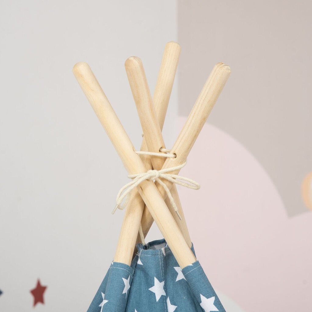 HOMCOM Kinderzelt Tipi Indoor Outdoor faltbar Kinderzimmer Blau 120x120x155cm цена и информация | Mänguväljakud, mängumajad | kaup24.ee