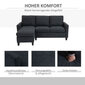 HOMCOM nurgadiivan kangast diivan nurgas diivan komplekt pööratav chaise longue L-kujuline tumehall 197x139x91cm цена и информация | Diivanid ja diivanvoodid | kaup24.ee