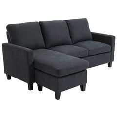 HOMCOM nurgadiivan kangast diivan nurgas diivan komplekt pööratav chaise longue L-kujuline tumehall 197x139x91cm hind ja info | Diivanid ja diivanvoodid | kaup24.ee