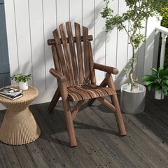 Outsunny Adirondack garden chair garden armchair wooden chair high back with armrest fir wood brown 83 x 68 x 101 cm цена и информация | Садовые стулья, кресла, пуфы | kaup24.ee