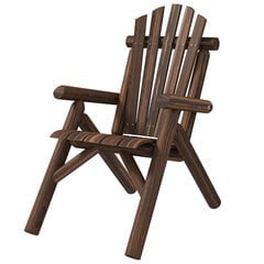 Outsunny Adirondack garden chair garden armchair wooden chair high back with armrest fir wood brown 83 x 68 x 101 cm цена и информация | Садовые стулья, кресла, пуфы | kaup24.ee