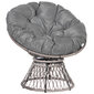 Outsunny papasan tugitool punutud tugitool padjaga 360 kraadi rotangist hall B87 x S97 x K86 cm цена и информация | Aiatoolid | kaup24.ee