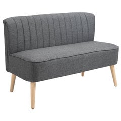 HOMCOM 2-istmeline kangast diivan polsterdatud diivan istumis mööbel lounge diivan puidust vaht tume hall 117 x 56.5 x 77 cm hind ja info | Diivanid ja diivanvoodid | kaup24.ee