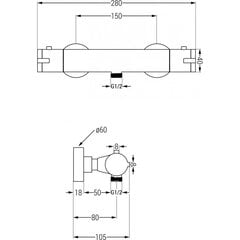 Termostaatiline dušisegisti Mexen Kai, Graphite hind ja info | Vannitoa segistid | kaup24.ee