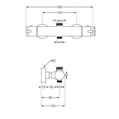 Termostaatiline dušisegisti Mexen Kai, Graphite hind ja info | Vannitoa segistid | kaup24.ee