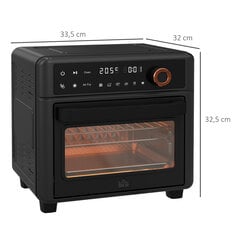 HOMCOM Mini ahju konvektsiooniga 13L Mini ahju küpsetusplaadiga, grillirestiga ja murualusega, 40 °C-220 °C kuumaõhu fritüür 12 programmiga, praekorv, 12h taimer, 1500W, roostevaba teras | Aosom hind ja info | Veekeetjad | kaup24.ee