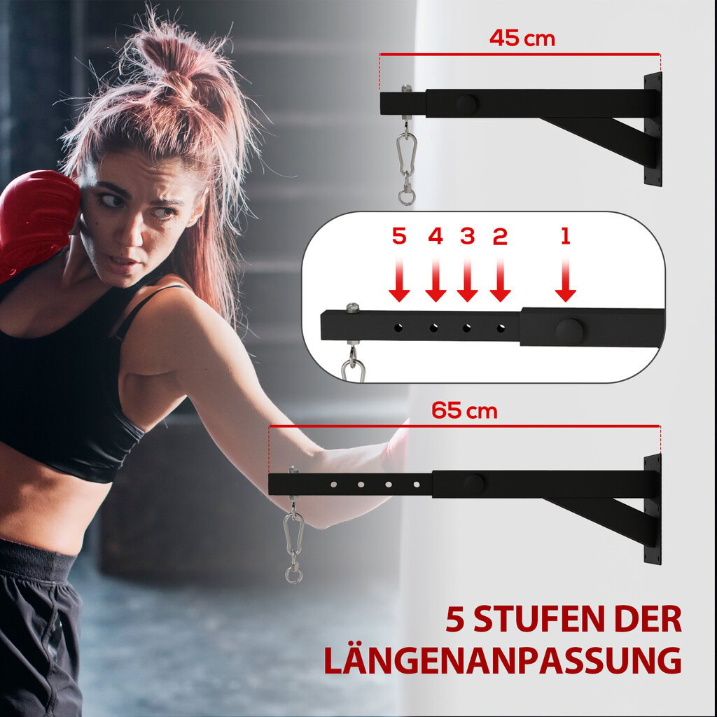 SPORTNOW Punching bag seinakinnitus Punching bag stand Reguleeritav punching bag hoidja punching bag, liivakott, teras, must | Aosom hind ja info | Poksivarustus | kaup24.ee