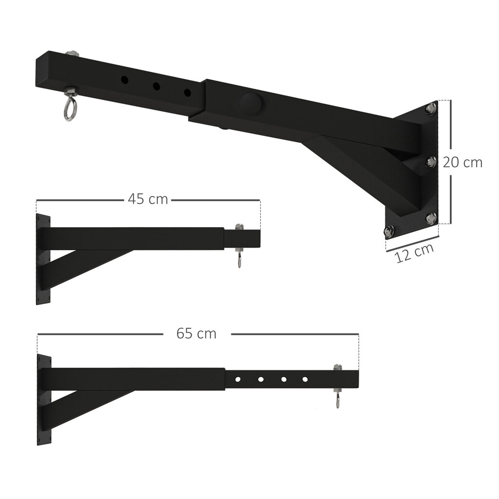 SPORTNOW Punching bag seinakinnitus Punching bag stand Reguleeritav punching bag hoidja punching bag, liivakott, teras, must | Aosom hind ja info | Poksivarustus | kaup24.ee