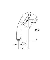 Grohe New Tempesta 100 ручной душ с тремя различными потоками 28261002 цена и информация | Аксессуары для душа, смесителей | kaup24.ee