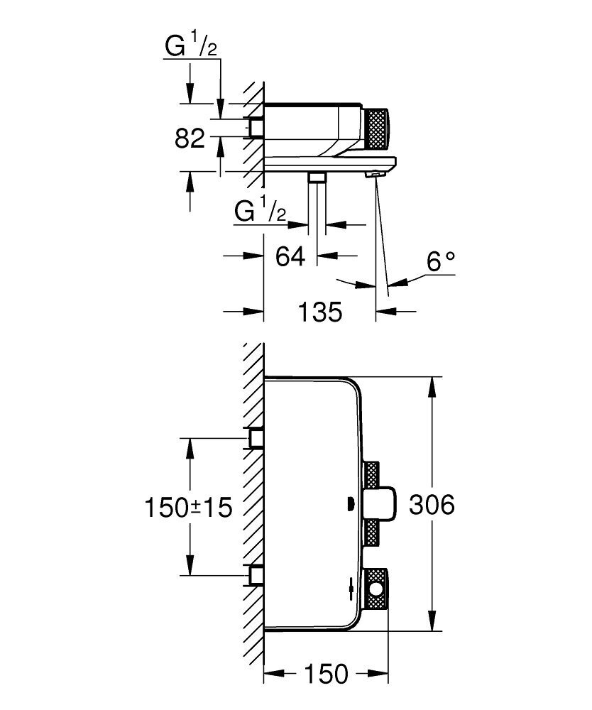 Termostaadiga vannisegisti Grohe Grohtherm SmartControl hind ja info | Vannitoa segistid | kaup24.ee