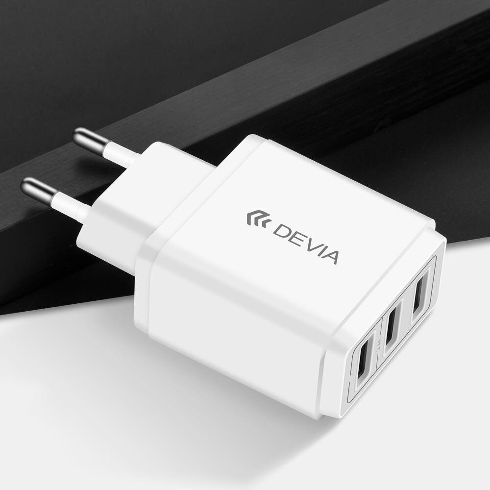 Devia Smart Series Premium Travel Charger, 3 X USB, 3.4A цена и информация | Mobiiltelefonide laadijad | kaup24.ee