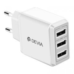 Devia Smart Series Premium Сетевое зарядное Устройство 3 X USB / 3.4A / 17W  Белое (EU Blister) цена и информация | Зарядные устройства для телефонов | kaup24.ee